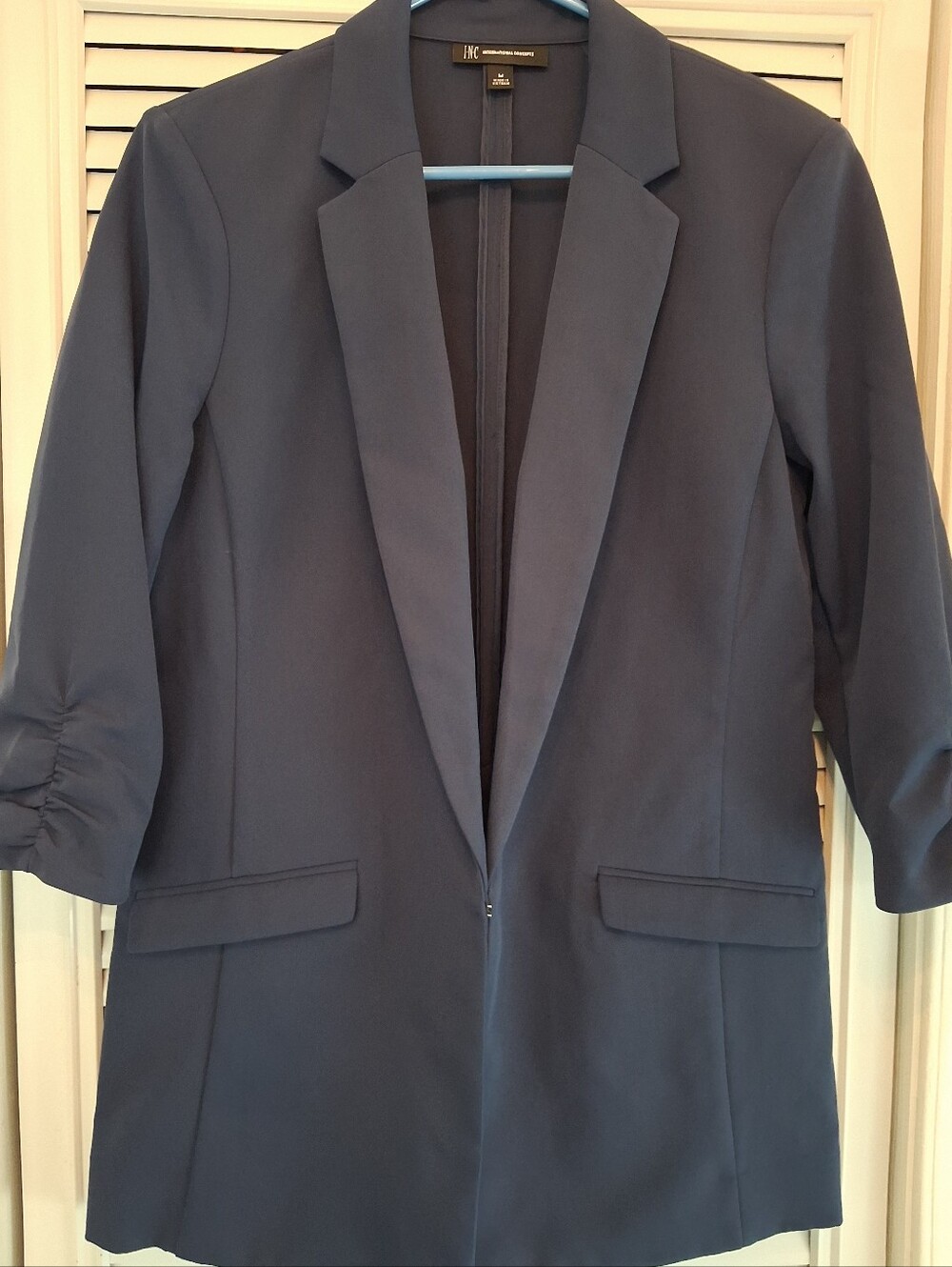 INC International Concepts Navy Open-Front Blazer